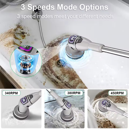 Electric Spin Scrubber With 7 Replaceable Brush Head