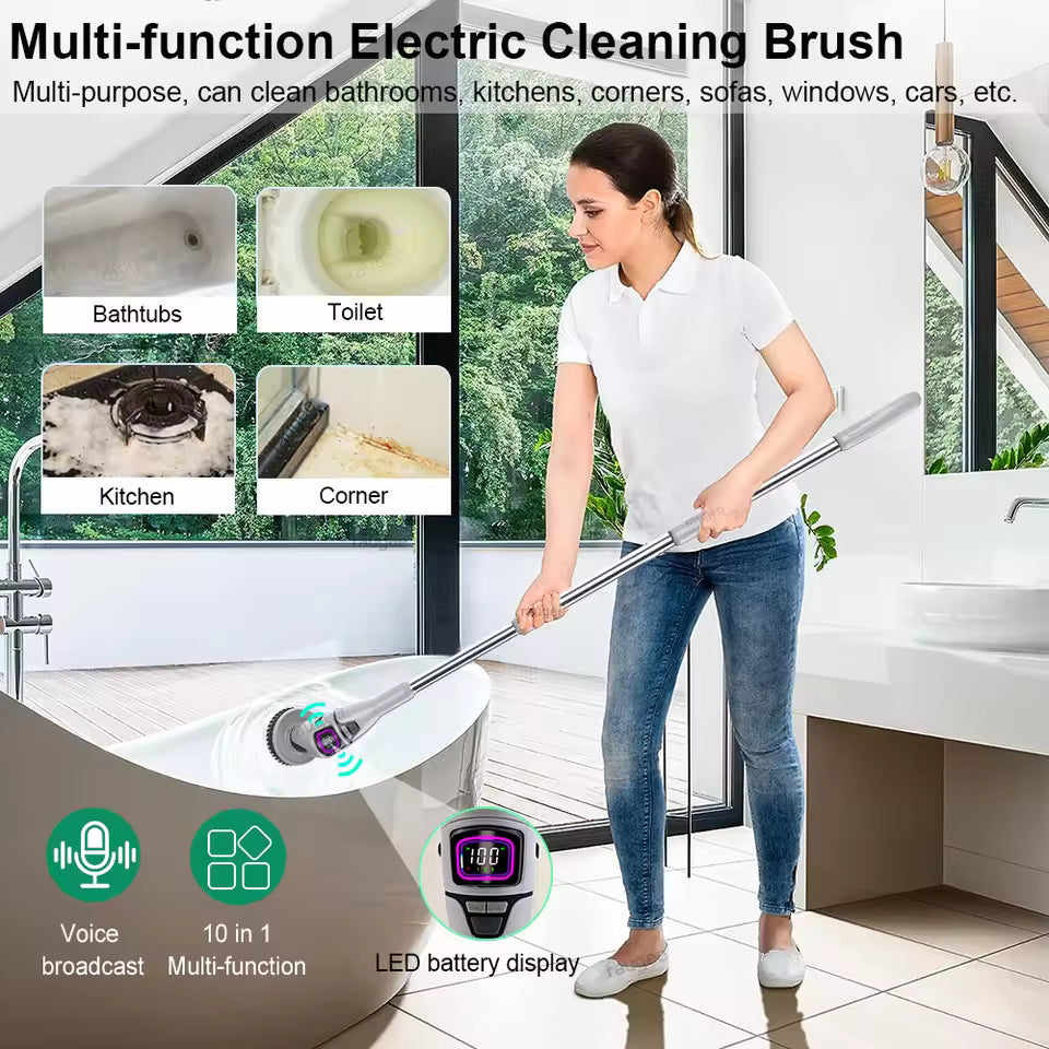 Electric Spin Scrubber With 7 Replaceable Brush Head