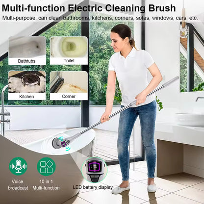 Electric Spin Scrubber With 7 Replaceable Brush Head