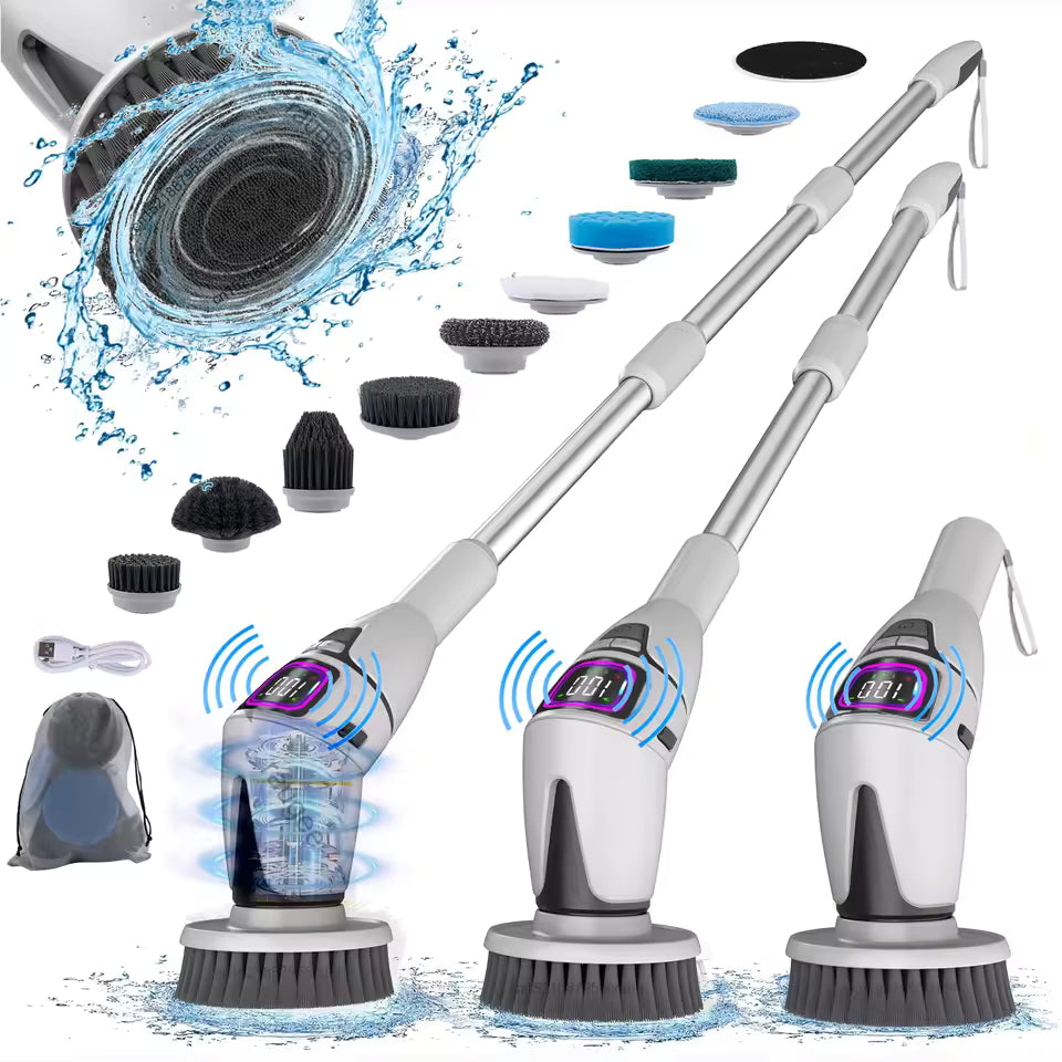 Electric Spin Scrubber With 7 Replaceable Brush Head