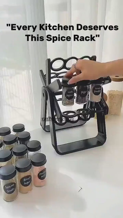 Spice Rack Organizer With 18 Spice Jars